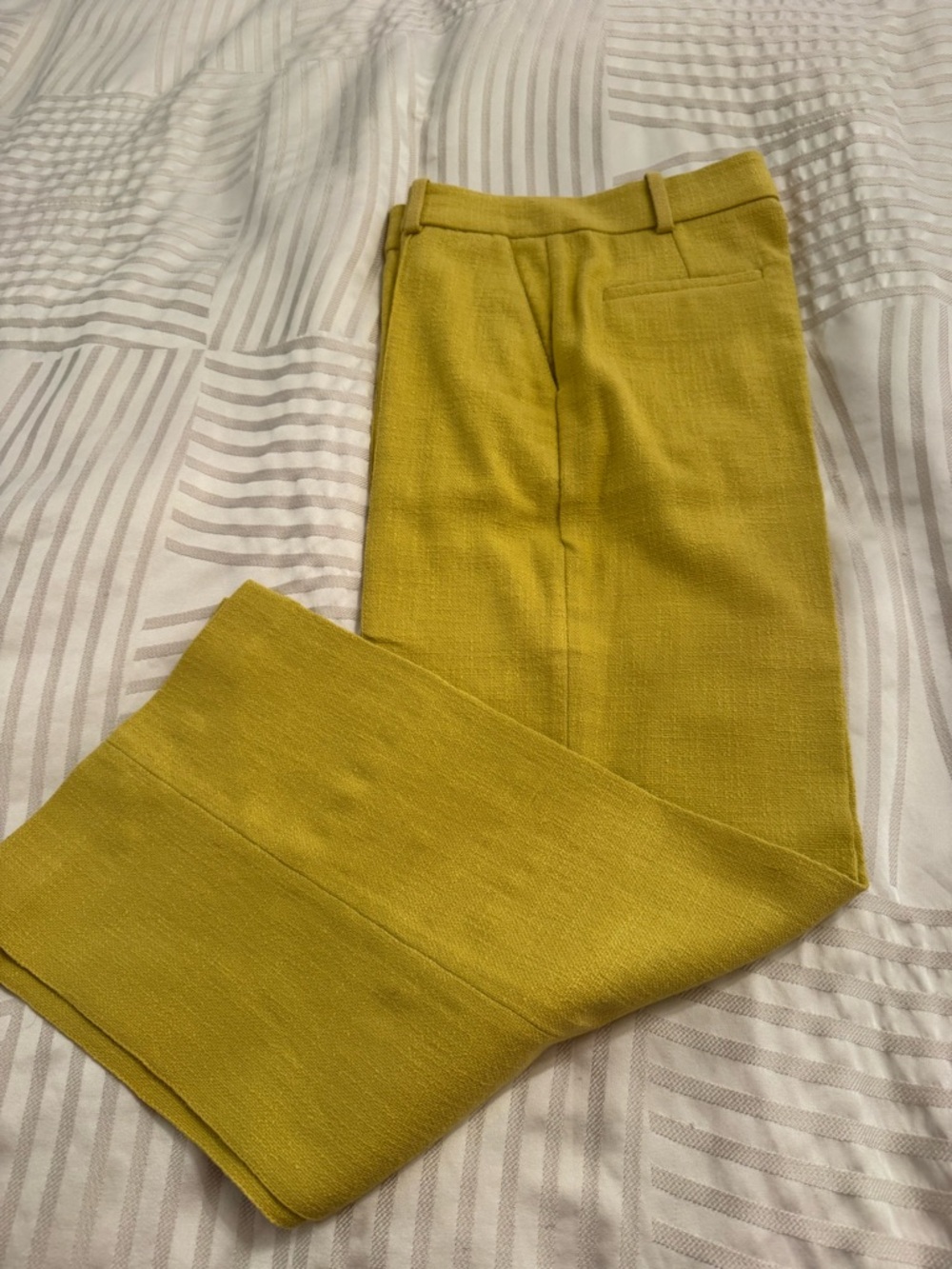 Sézane Corentin Trousers in Mustard Yellow, Cotton and Linen Blend, Size 4 NWOT - Picture 3 of 9